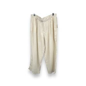 A New Day pants 16 linen blend wide leg pinstripe nautical beach NEW